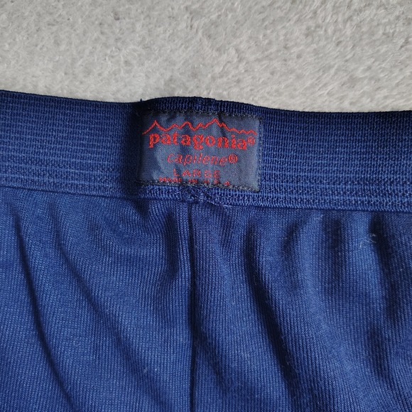 Men's PATAGONIA Blue Capilene Base Layer Pants Men's Size L Made In USA Gorpcore - Picture 4 of 6